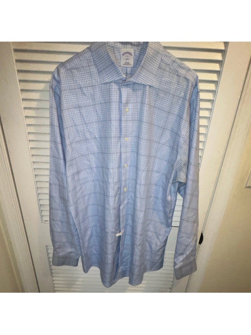 Brooks Brothers Light Blue Plaid Dress Shirt